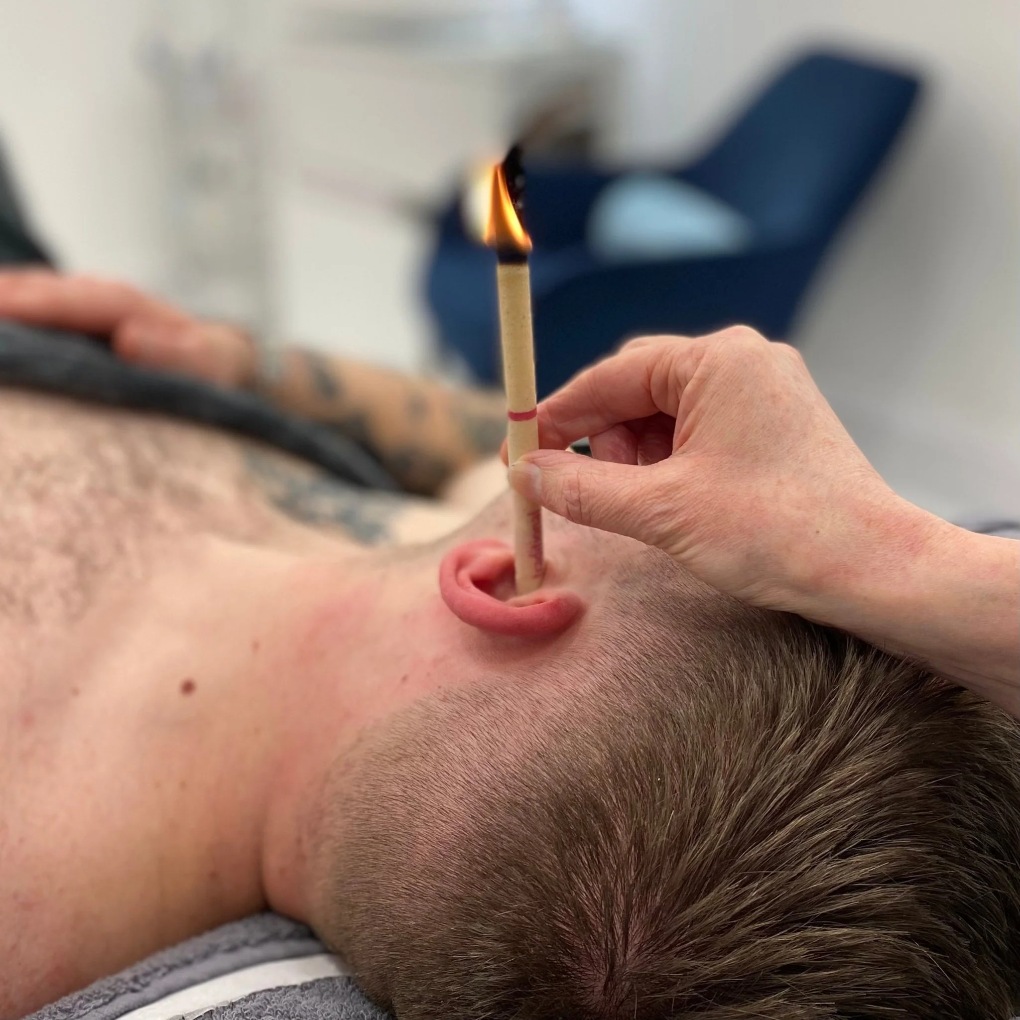 Ear Wax Candling Therapy for Men